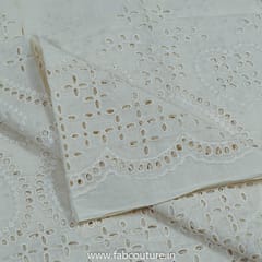 Off White Dyeable Cotton Chikan Embroidery