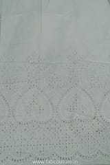 Off White Dyeable Cotton Chikan Embroidery