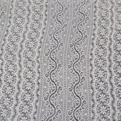 Triangle & dot stripe cotton dyeable net fabric