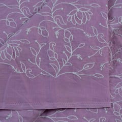 Move Color Cotton Thread Lucknowi Embroidered Fabric