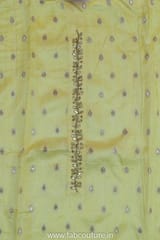 Monga Jacquard Suit Set with Shantoon Bottom and Chiffon Heat Set Dupatta with embroidered border