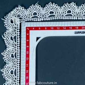 The Brucke - CL-184 Name: Dyeable thin cotton lace with round wheel design  Description: Buy online in India beautiful cotton lace trim in exquisite  design. This lace is very modern in look