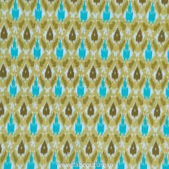 Mustard Flex Cotton Ikkat Digital Printed Fabric