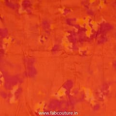 Orange Color Chanderi Silk Tie Dye Digital Printed Fabric