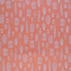 Peach Cotton Amaya Khadi Printed Fabric