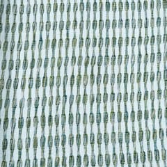 WHITE  WITH  GREEN STRIPES JACQUARD fabric
