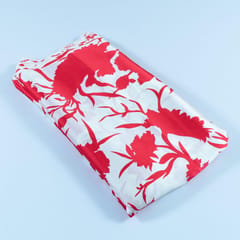 Red Color Zara Satin Printed Fabric(70Cm Piece)