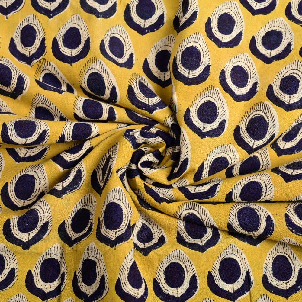 Yellow Color Cotton Printed Fabric