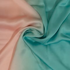 Multi Color Georgette Satin Ombre Printed Fabric