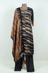 Black Color Print with Embroidered Modal Shirt with Pant and Printed Dupatta