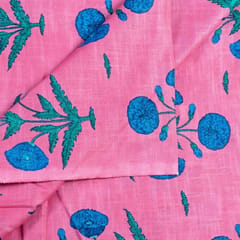 Pink Color Dazzle Cotton Printed Fabric