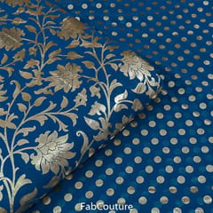 Blue Colour Georgette Foil Print Set