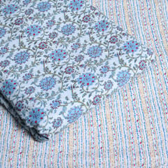 5 Mtr. Blue and White Mix and Match Cotton Printed Fabric 5mtr Set