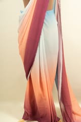 Multi Color Poly Georgette Ombre Printed Fabric