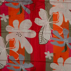 Multi Color Dola Silk Digital Printed Fabric