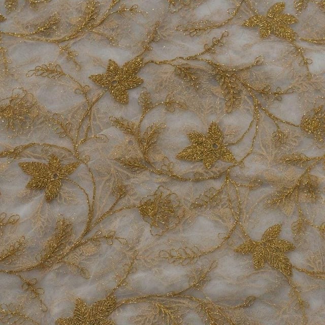 Net Zari Embroidery(2 mtr cut piece)