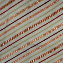 Multi Colour Organza Embroidered Fabric