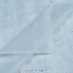 White Organza Embroidered Fabric