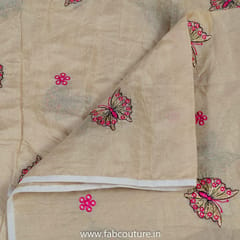 Beige Color Chanderi Thread Embroidery (2.7Meter Cut Piece)