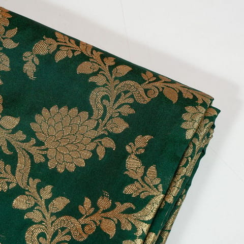 Green Color Satin Brocade Fabric