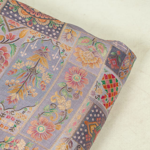 Multi Color Dola Silk Printed Jacquard Fabric