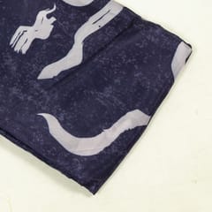 Purple Color Uppada Silk Digital Printed Fabric
