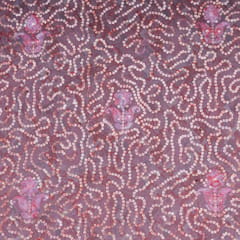 Pink Color Organza Print with Embroidered Fabric