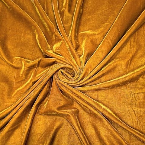 Dark Mustard Color Velvet Fabric