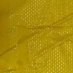 Yellow Color Georgette Embroidered Fabric