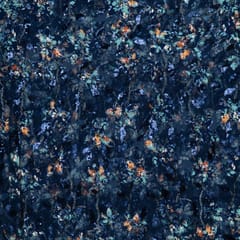 Navy Blue Color Imoprted Net Embroidered Fabric