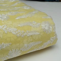 Pure Mul Chanderi Embroidered Fabric