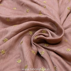 Rose Gold Monga Silk Booti Embroidery fabric