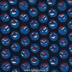 Blue Cotton Discharge Printed Fabric