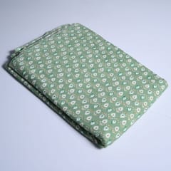 Green Color Traditional Cotton Printed Fabric