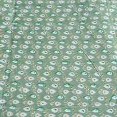 Green Color Traditional Cotton Printed Fabric