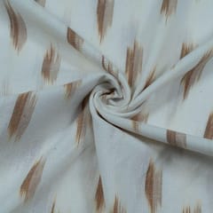 Off White with Brown Ikat Fabric