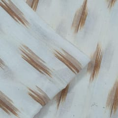 Off White with Brown Ikat Fabric