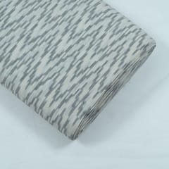 White with Grey Ikat Fabric