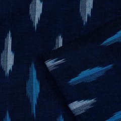 Blue with Grey Ikat Fabric