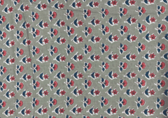 Printed Cotton Cambric Light Grey Pink Flowers