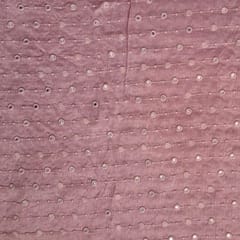 Onion Pink Color Mysor Silk Embroidered Fabric
