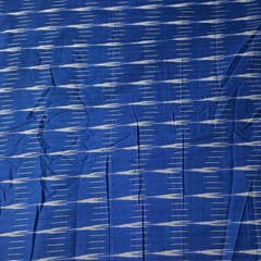 Royal Blue Color Cotton Ikat Fabric