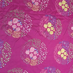 Pink Color Pure Crepe Printed Fabric