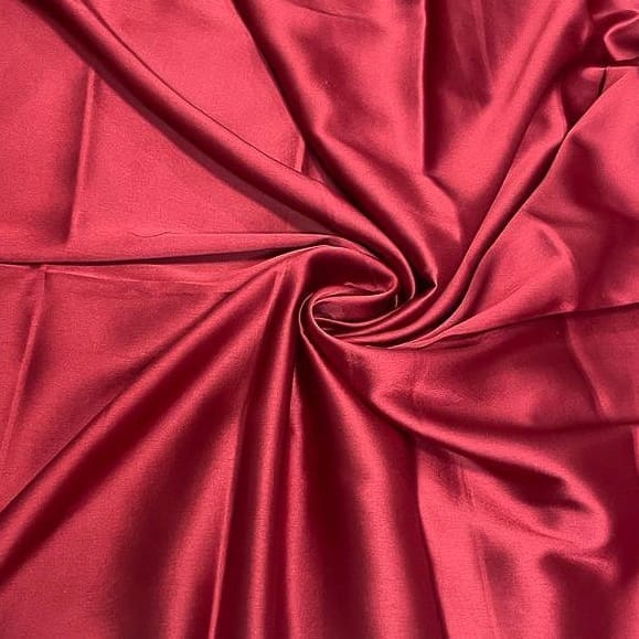 Dark Maroon Color Poly Satin Fabric (N180D)
