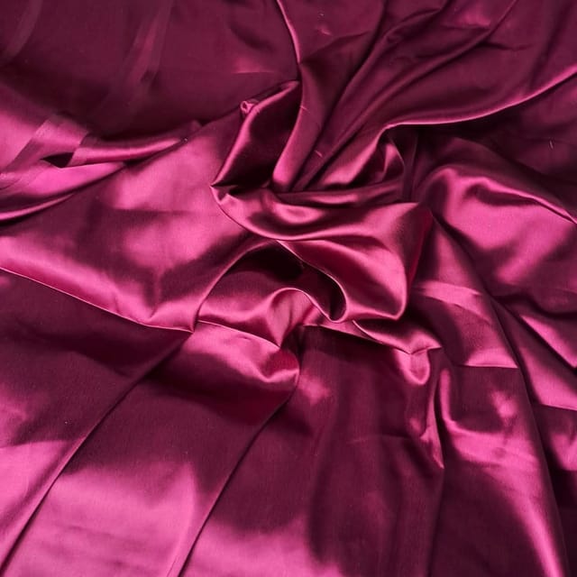 Wine Color Poly Satin Fabric (N47D)