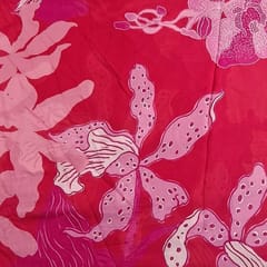 Red Color Georgette Printed Fabric