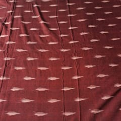 Maroon Color Cotton Ikat Fabric