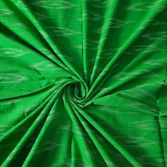 Green Color Cotton Ikat Fabric