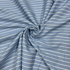 Sky Blue Color Denim Stripe Fabric