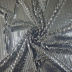 Silver Color Sequins Embroidered Fabric